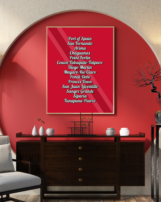 Parishes of Trinidad & Tobago Poster Print