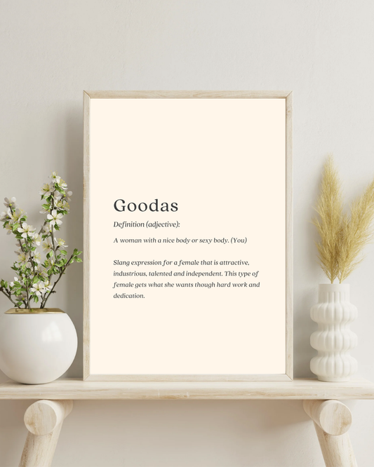 “Goodas” Definition Poster Print
