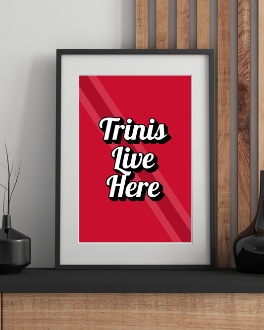 Trini's Live Here Pop Text Poster Print