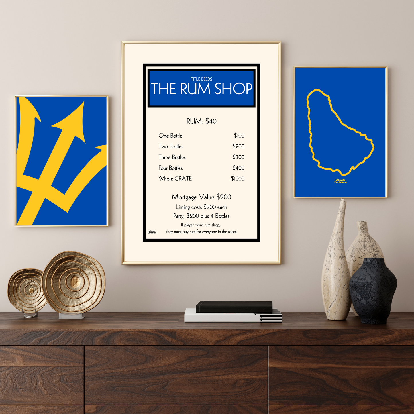 The Rum Shop Deeds Poster (Blue)
