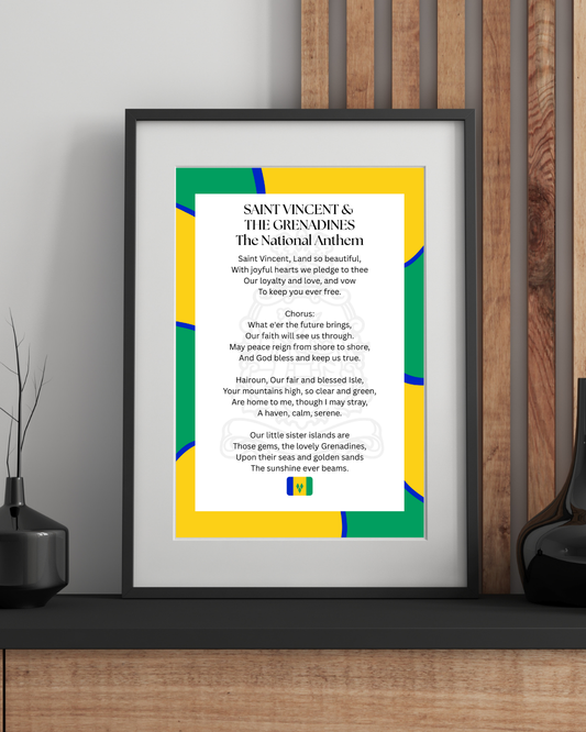 Saint Vincent & The Grenadines National Anthem Poster Print