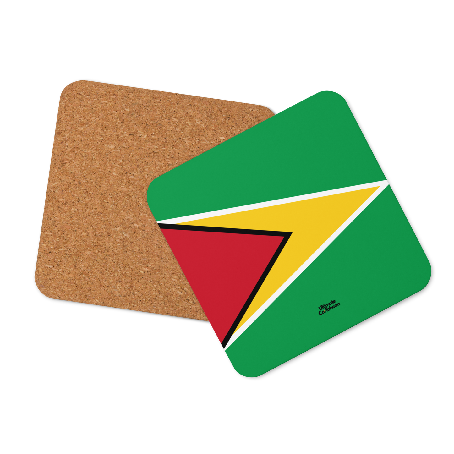 Guyana Flag Cork-back coaster