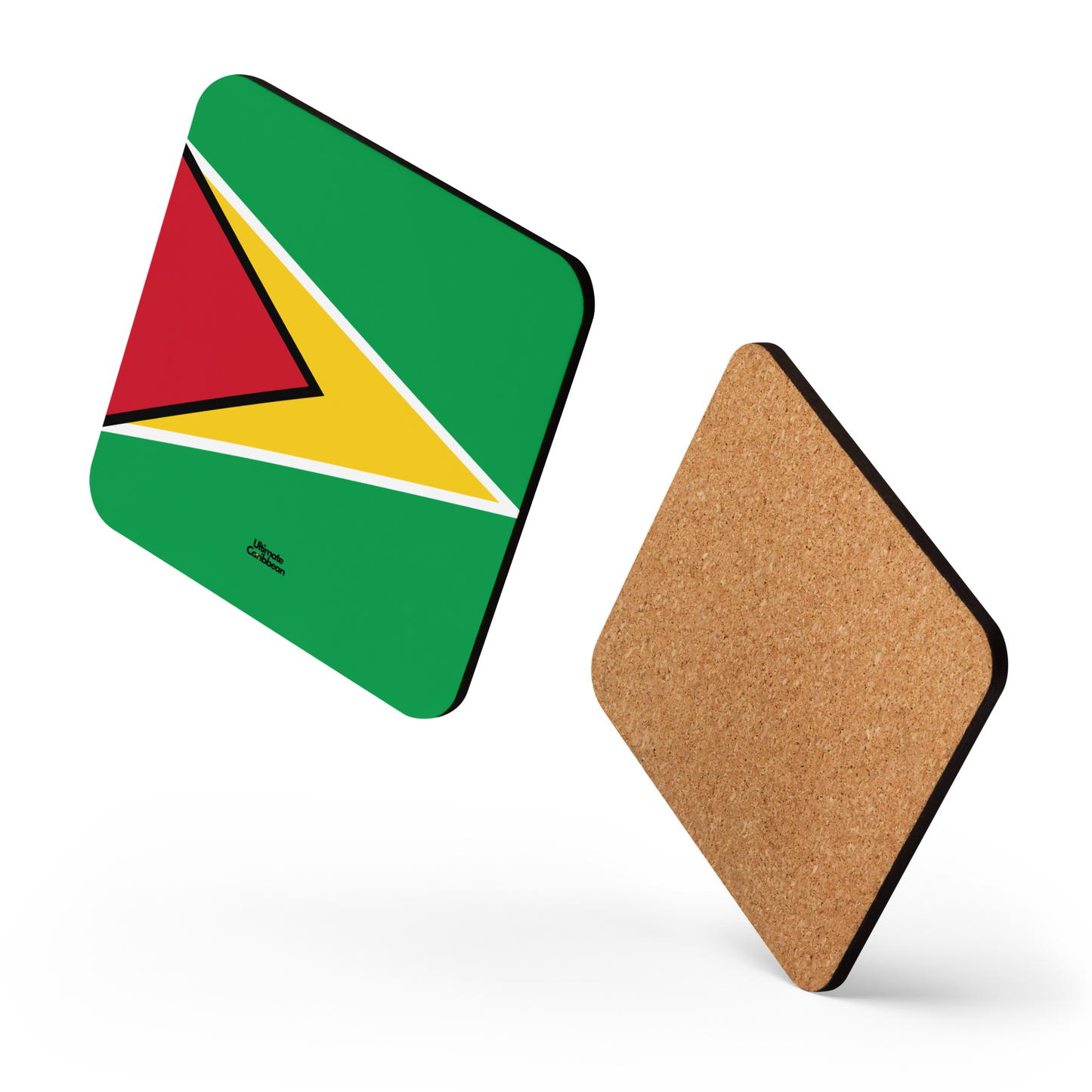 Guyana Flag Cork-back coaster