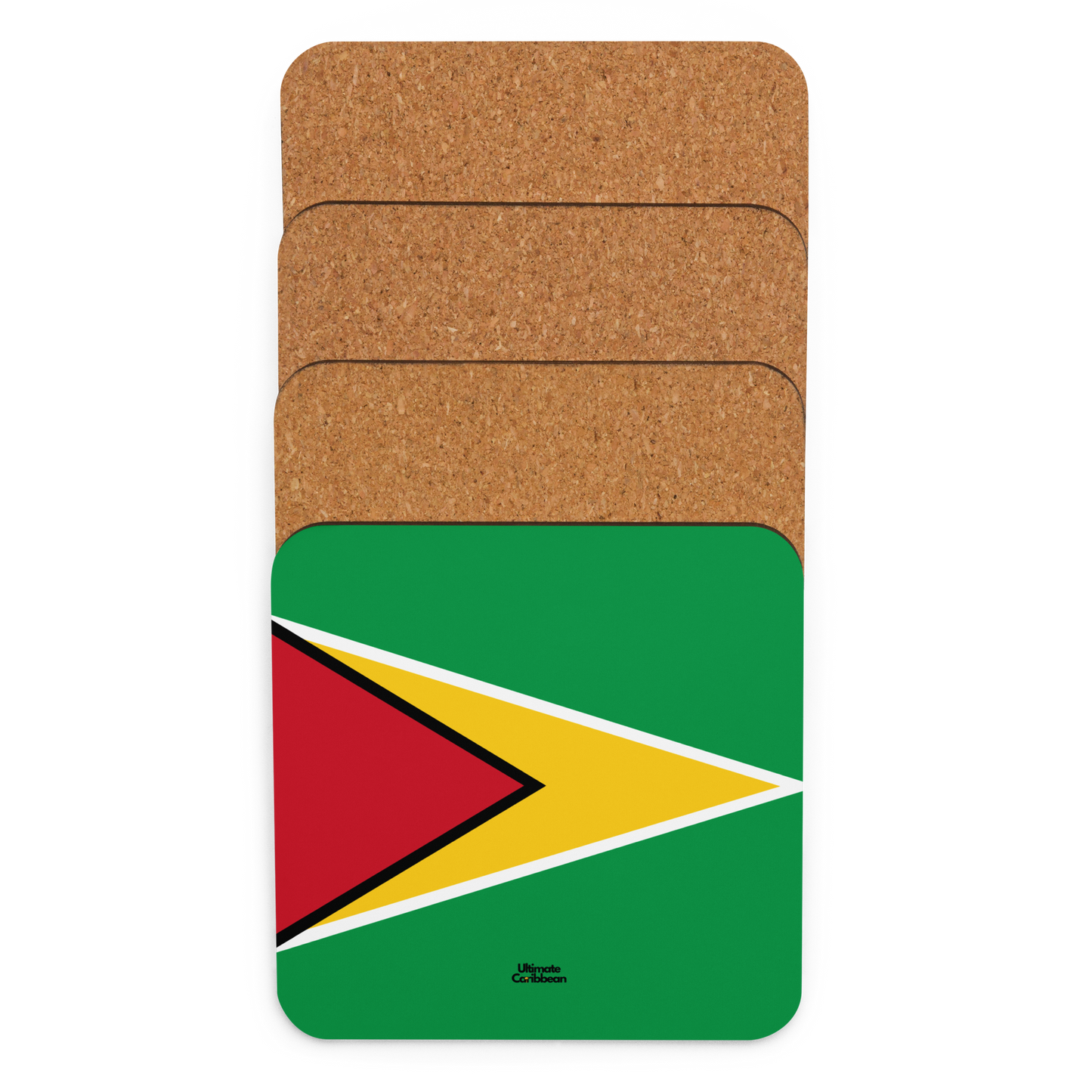 Guyana Flag Cork-back coaster