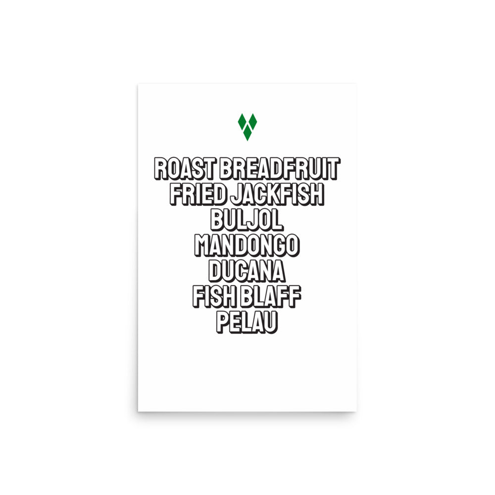 Foods of Saint Vincent Poster in White