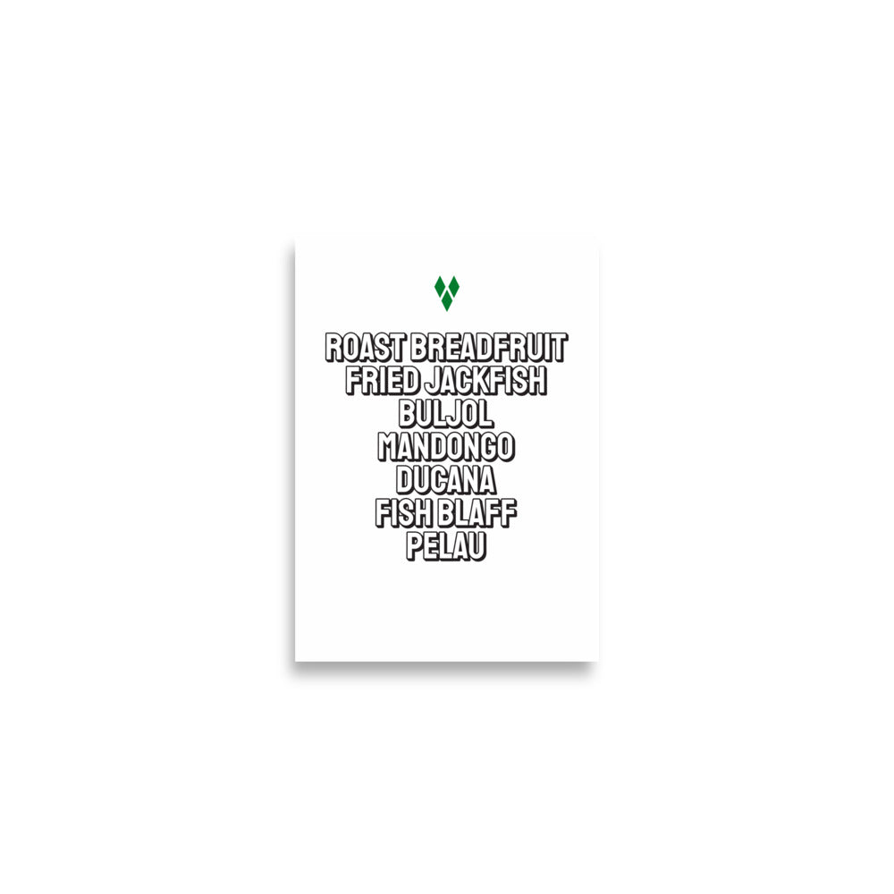 Foods of Saint Vincent Poster in White