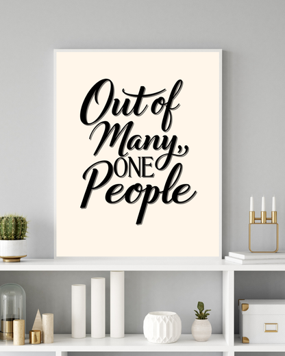 Out Of Many Scripted Poster Print