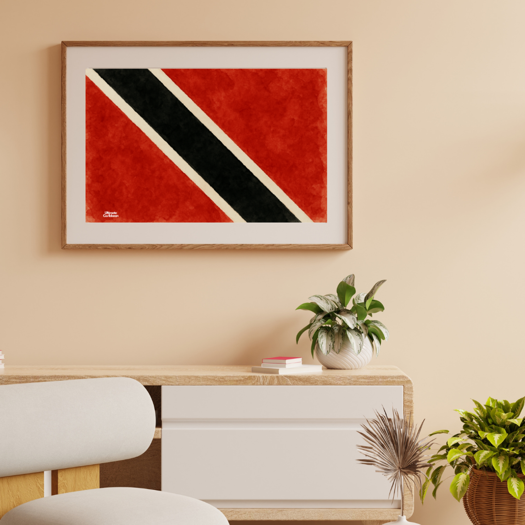 Trinidad and Tobago Watercolour Flag Poster Print