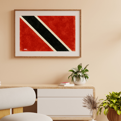 Trinidad and Tobago Watercolour Flag Poster Print