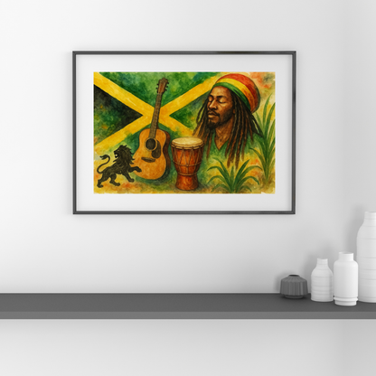 Culture of Jamaica Watercolour Poster Print