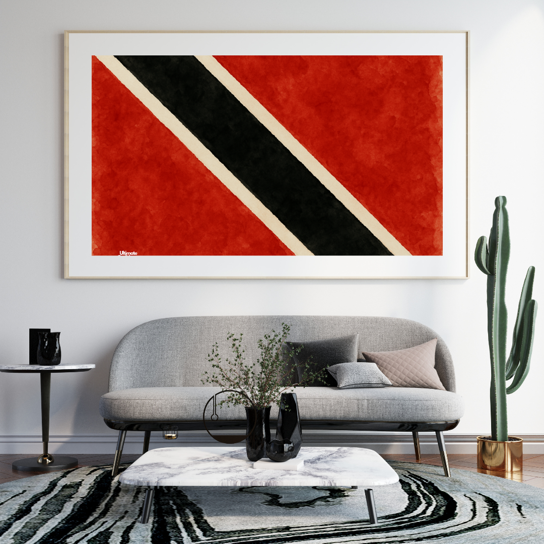 Trinidad and Tobago Watercolour Flag Poster Print