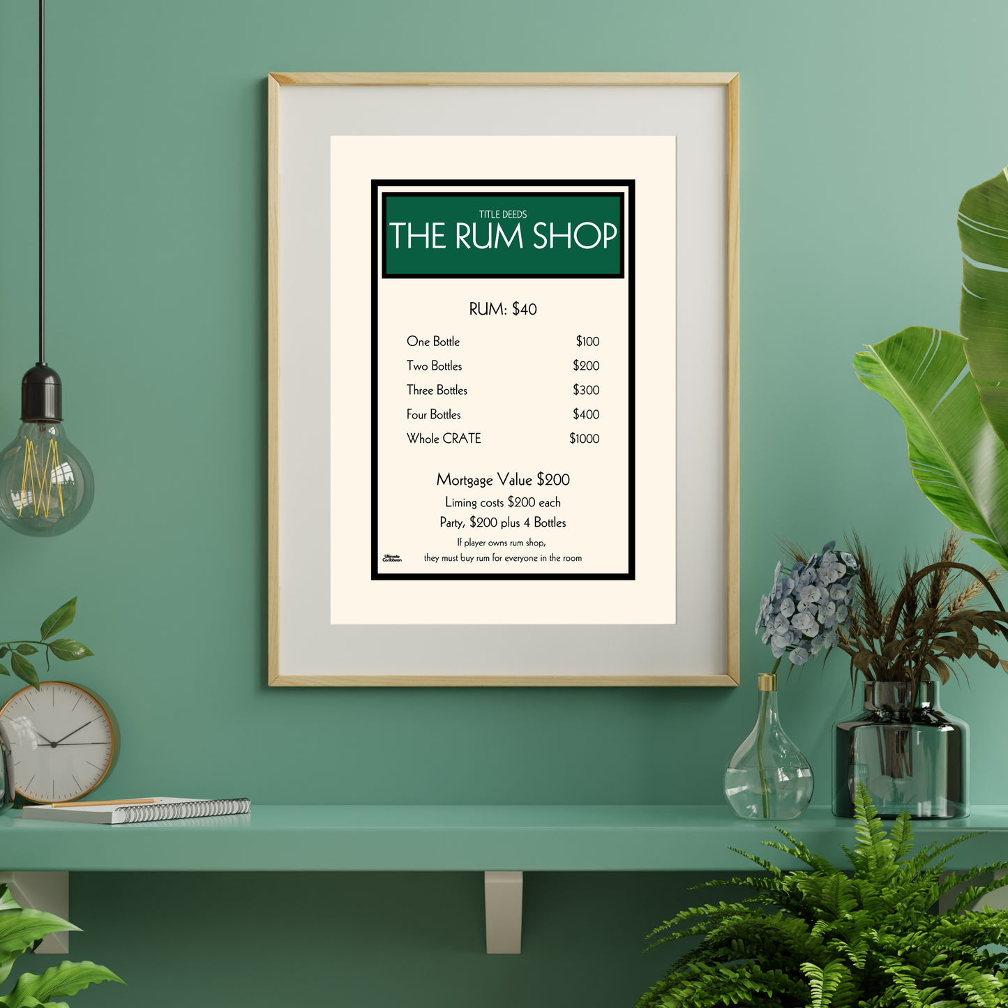 The Rum Shop Deeds Poster (Green)