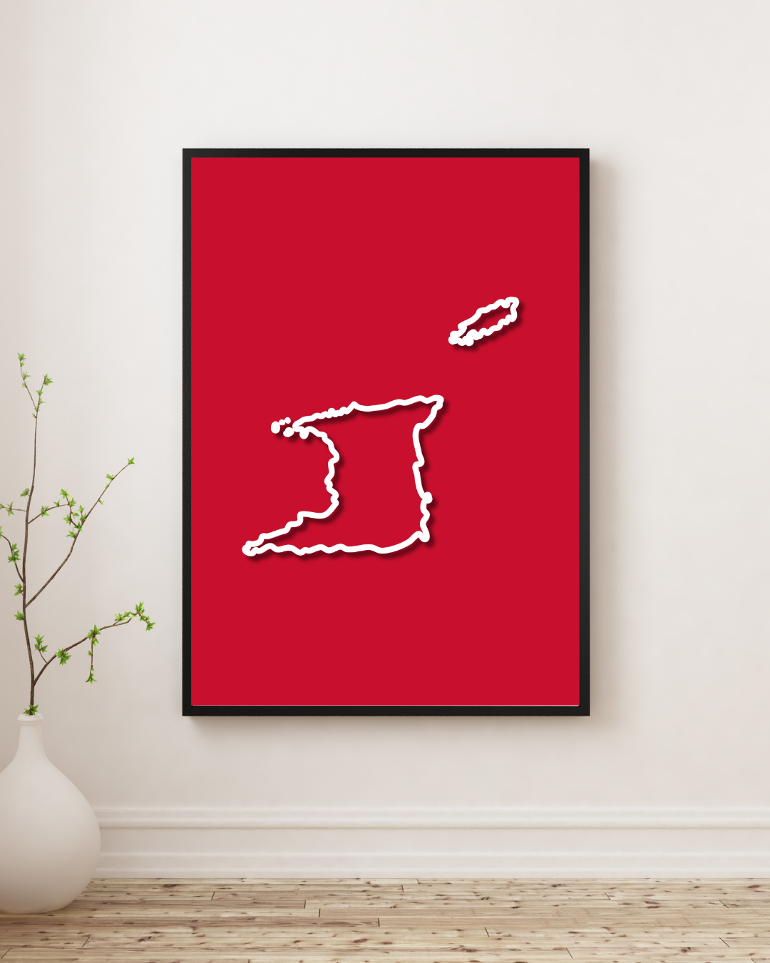 Trinidad & Tobago Island Silhouette Poster Print