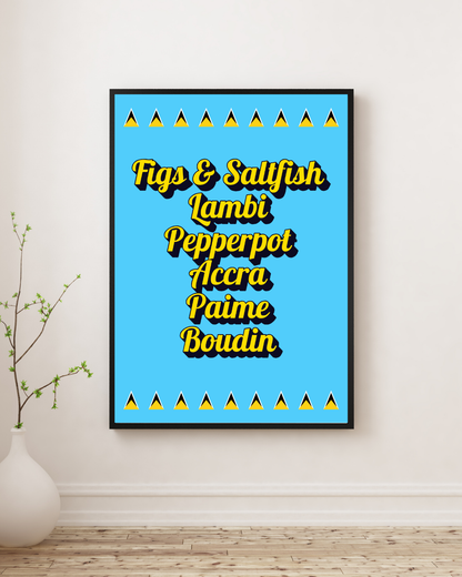 Foods of Saint Lucia Poster Print