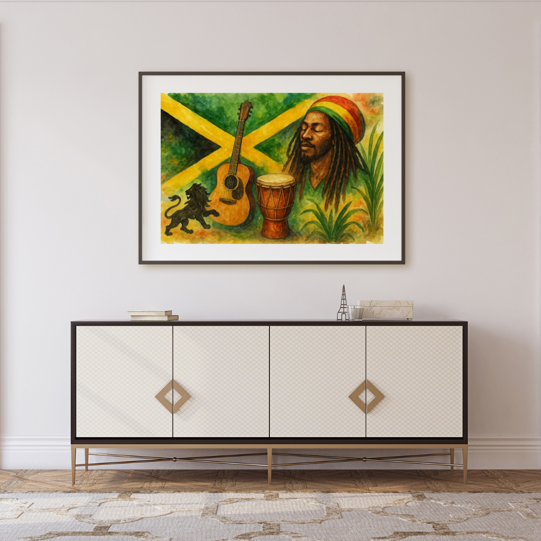 Culture of Jamaica Watercolour Poster Print