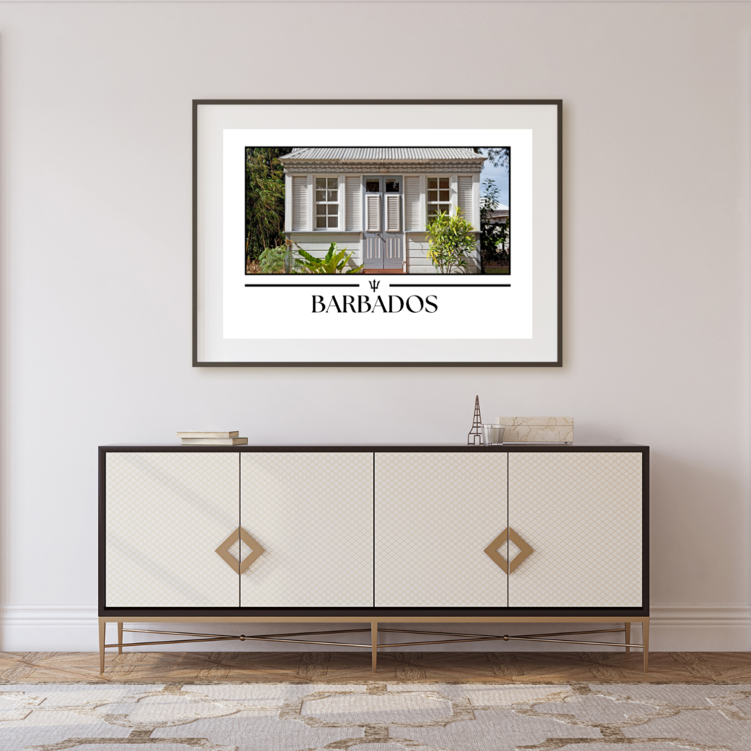 Colourful Barbados Homes Poster Print