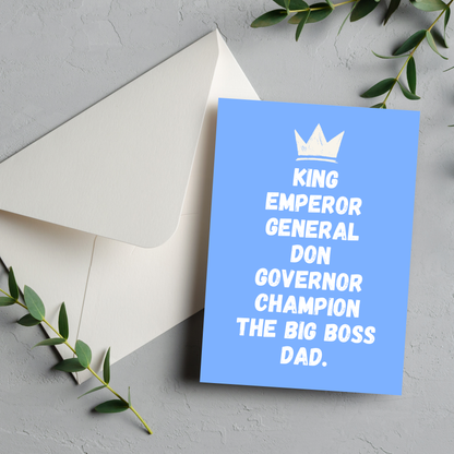King. Don. Dad. | Caribbean Father’s Day Birthday Greeting Card