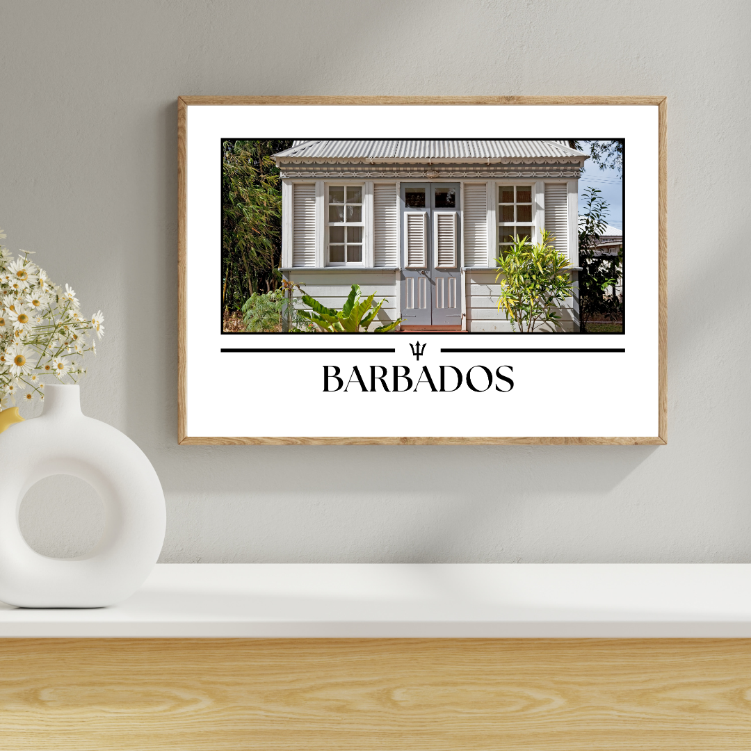 Barbados White Chattel House Poster Print