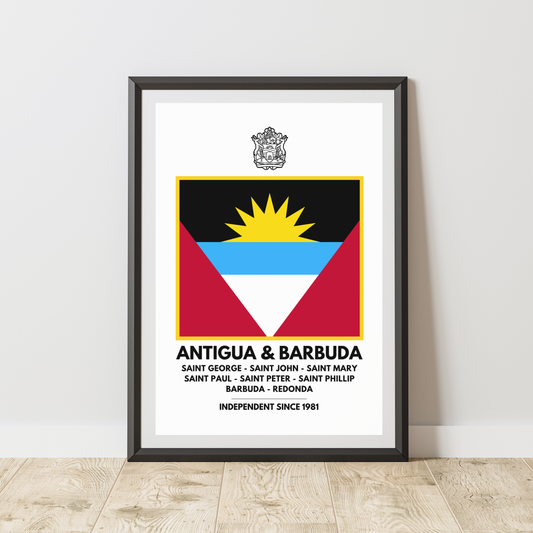 Antigua and Barbuda Flag & Parish Poster