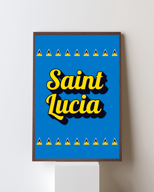 Saint Lucia Pop Text Poster