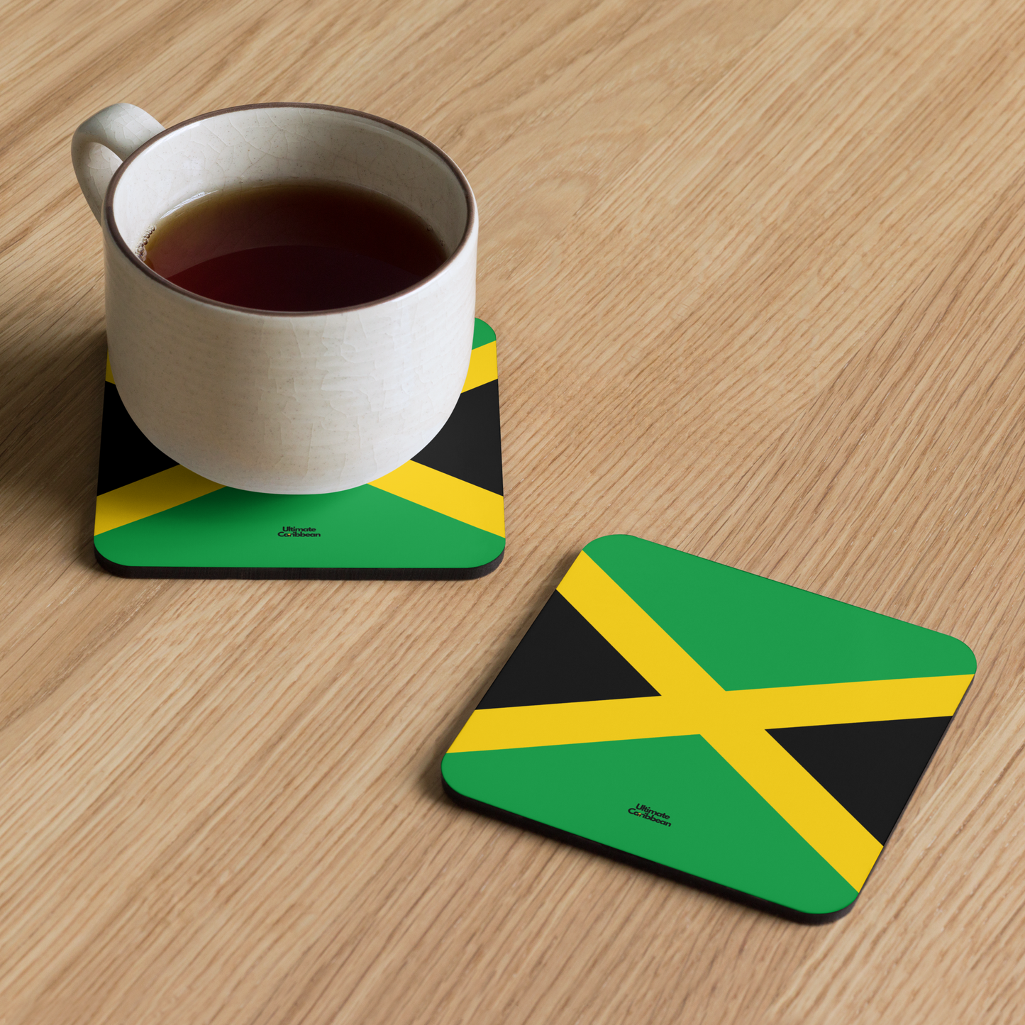 Jamaica Flag Cork-back coaster