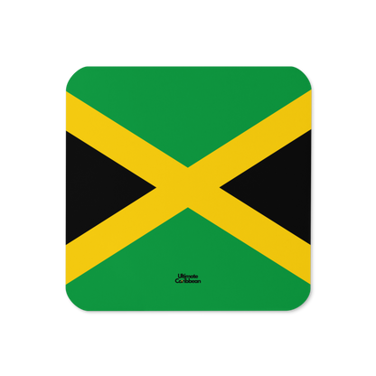 Jamaica Flag Cork-back coaster