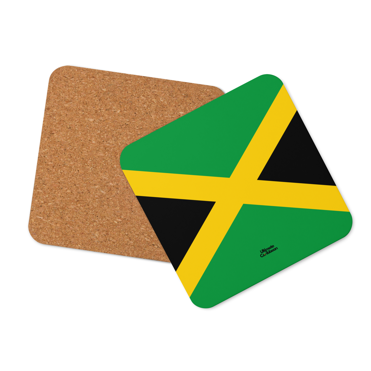 Jamaica Flag Cork-back coaster