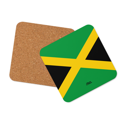 Jamaica Flag Cork-back coaster