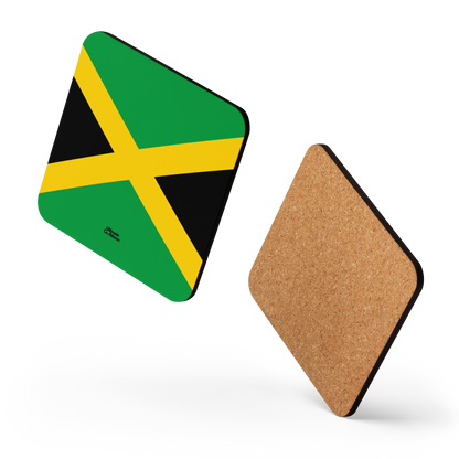 Jamaica Flag Cork-back coaster