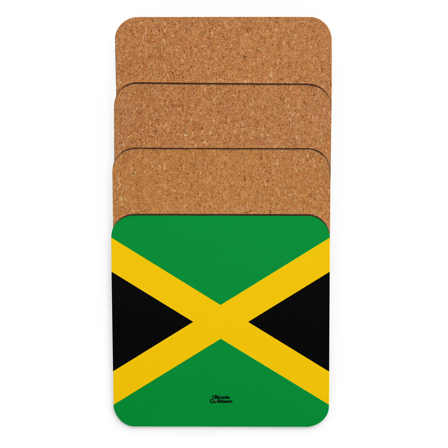 Jamaica Flag Cork-back coaster