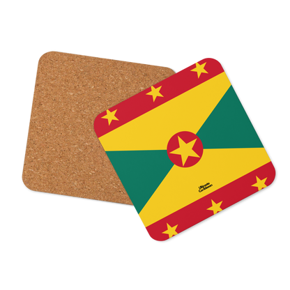 Grenada Flag Cork-back coaster