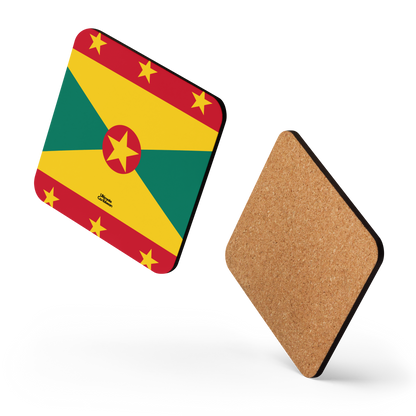 Grenada Flag Cork-back coaster