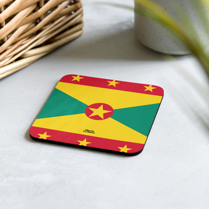 Grenada Flag Cork-back coaster