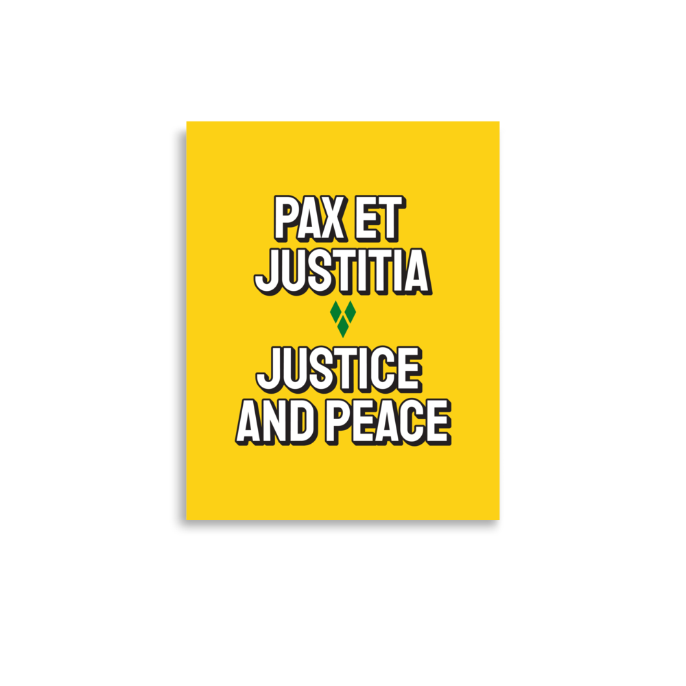 Saint Vincent and the Grenadines Justice and Peace Poster in Bold Yellow