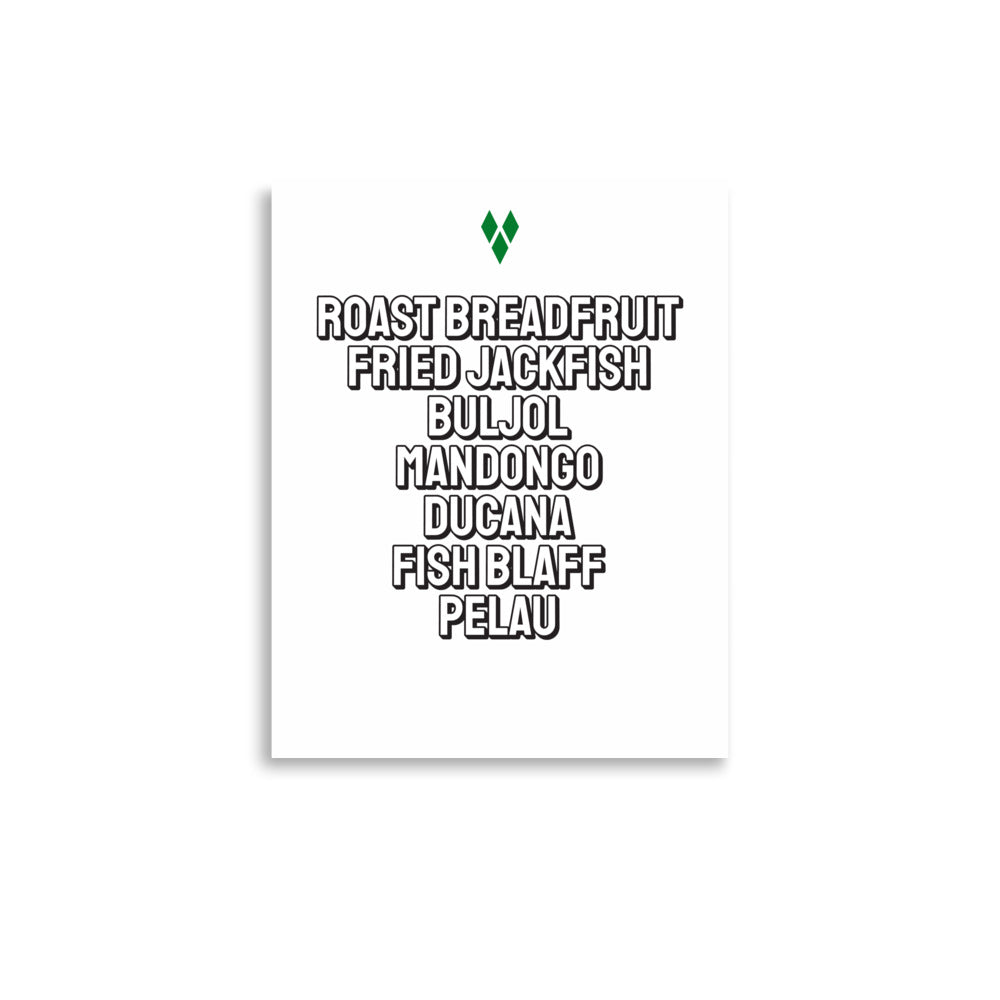 Foods of Saint Vincent Poster in White