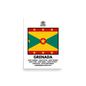 Grenada Flag and Parishes poster