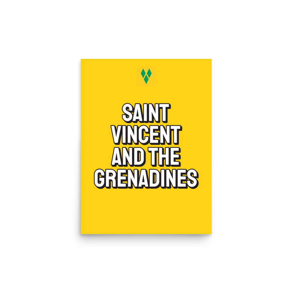 Saint Vincent and The Grenadines Bold Yellow Poster