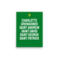 Parishes of Saint Vincent and the Grenadines Poster in Bold Green