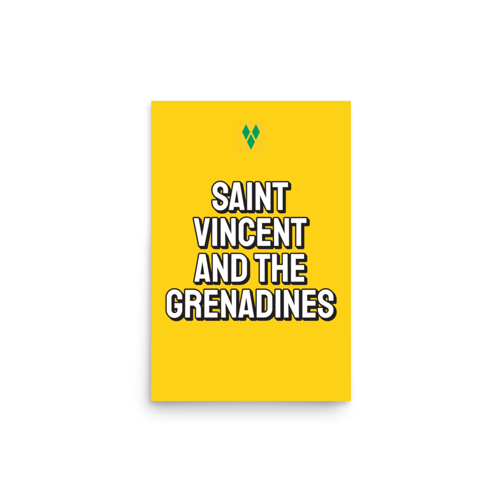 Saint Vincent and The Grenadines Bold Yellow Poster