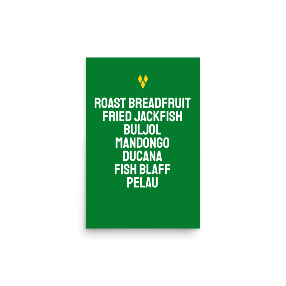 Foods of Saint Vincent Poster in Green