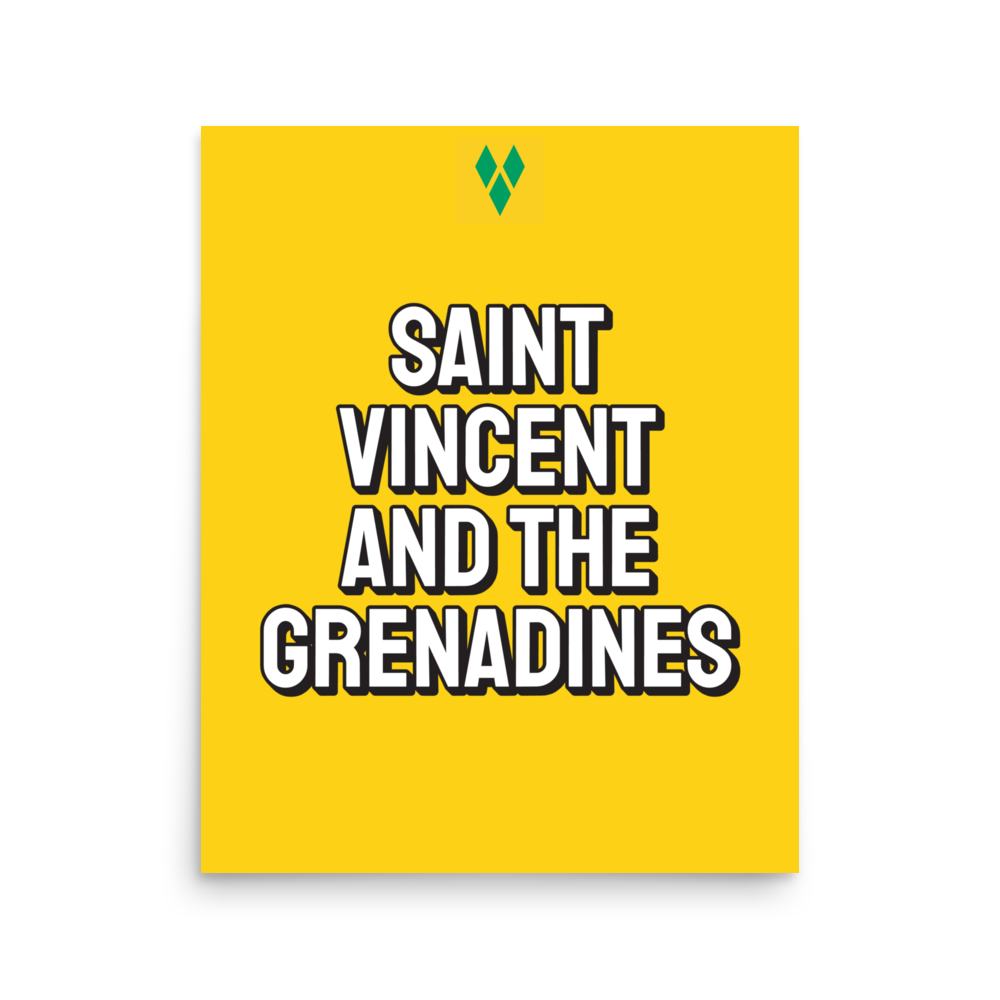 Saint Vincent and The Grenadines Bold Yellow Poster