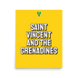 Saint Vincent and The Grenadines Bold Yellow Poster