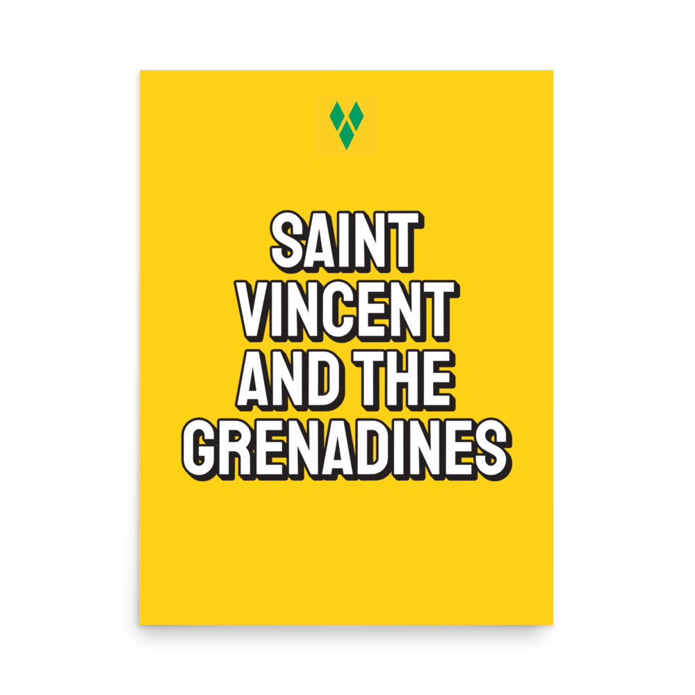 Saint Vincent and The Grenadines Bold Yellow Poster