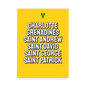 Saint Vincent and The Grenadines Parishes Poster in Bold Yellow