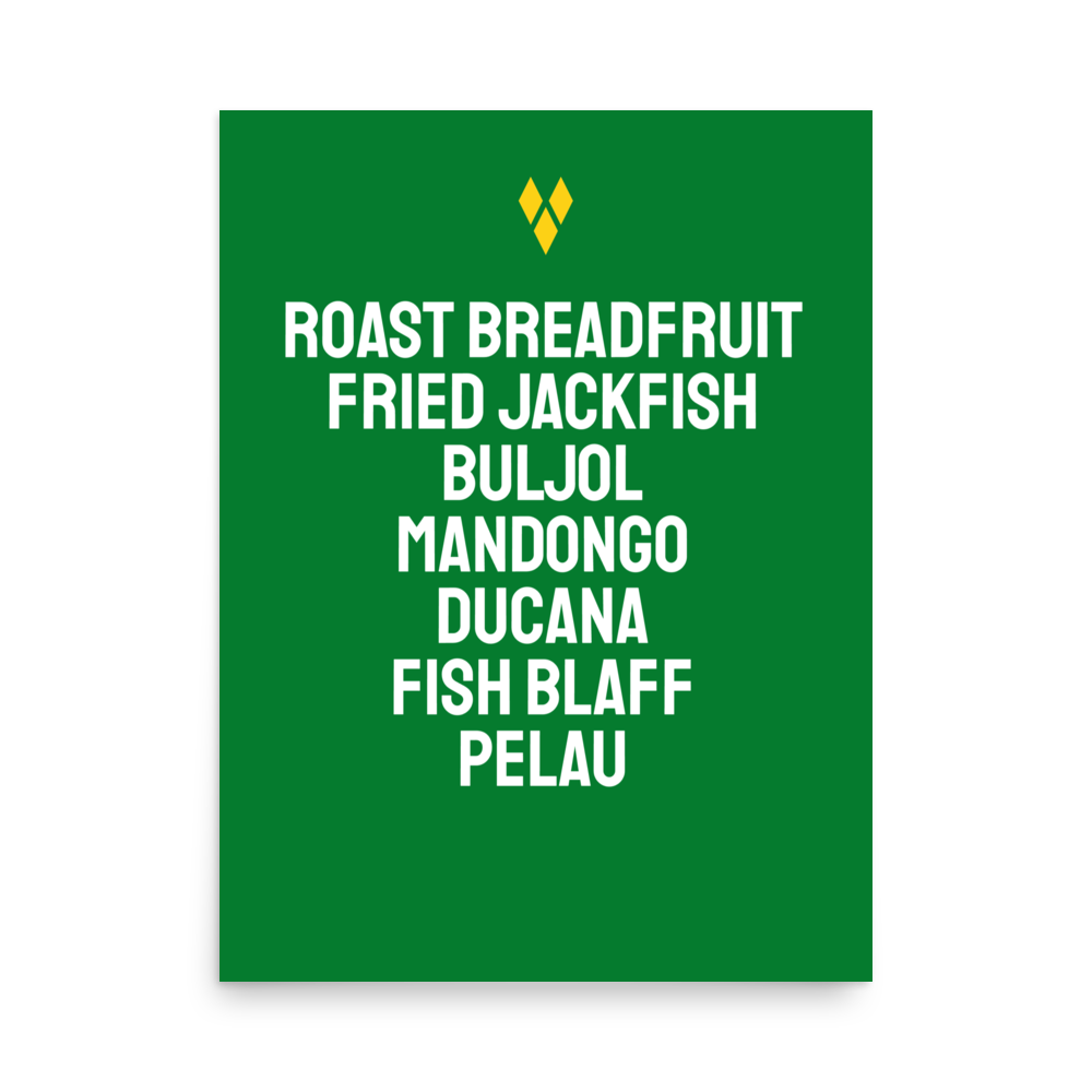 Foods of Saint Vincent Poster in Green