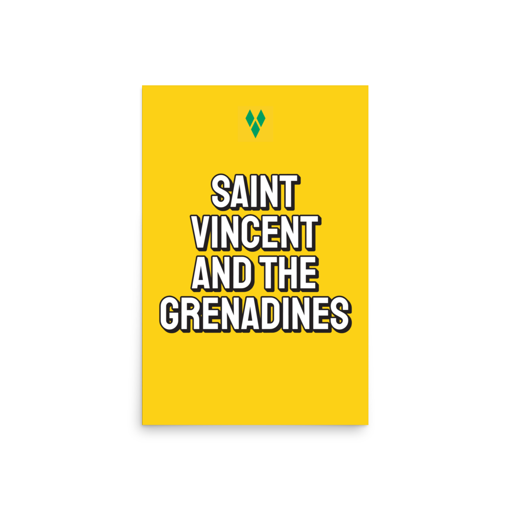 Saint Vincent and The Grenadines Bold Yellow Poster