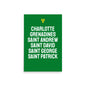 Parishes of Saint Vincent and the Grenadines Poster in Bold Green