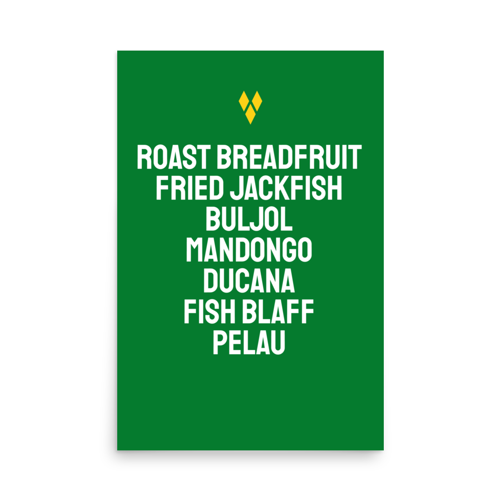 Foods of Saint Vincent Poster in Green