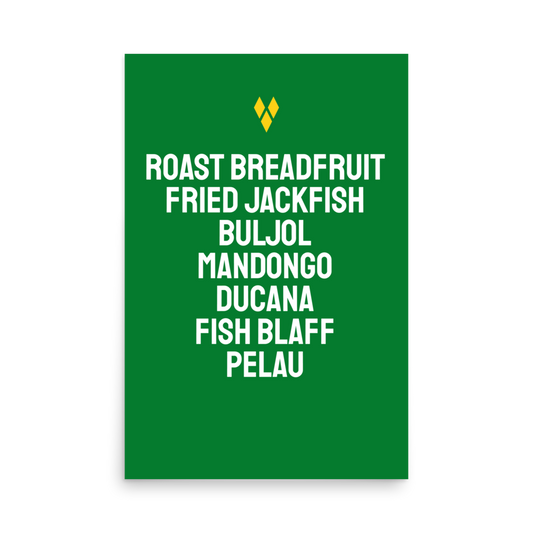 Foods of Saint Vincent Poster in Green