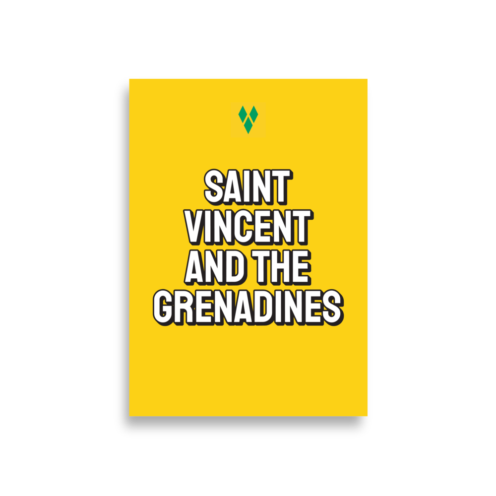 Saint Vincent and The Grenadines Bold Yellow Poster